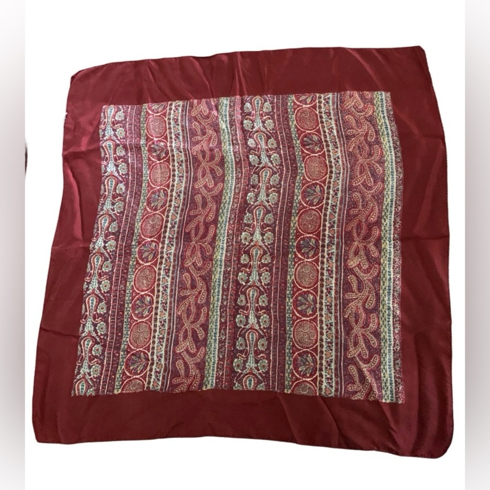 Vintage Liberty of London Multi-Pattern Paisley Silk Scarf.